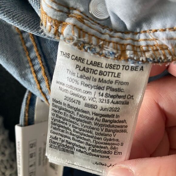 NWT Cotton:On Low Rise Baggy Jean rain blue rip 8 - Picture 11 of 11